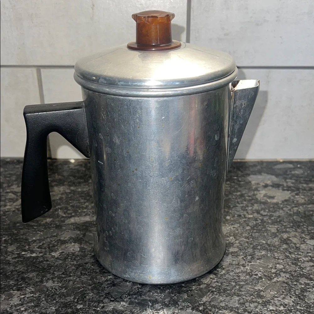Mirro 5 cup Classic STOVETOP ALUMINUM Coffee Percolator with Black Handle